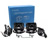 Set 2 proiectoare auto bi LED cu lupa, 70W, 3000K 6000K, lumina alb-galbena, Off Road, IPF