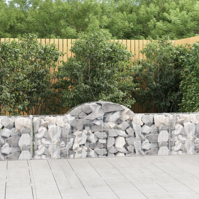 vidaXL Coșuri gabion arcuite 14 buc, 200x30x60/80 cm, fier galvanizat 3146080