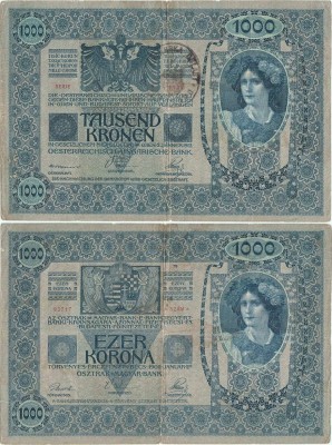 1902 ( 1919 ) , 1,000 kronen ( P-8a ) - Austria foto