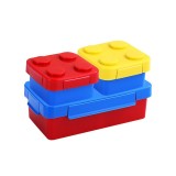 Set caserole pentru pranz interactive, flippy, cuburi de construit, plastic, multicolor