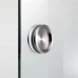 Paravan dus cu usa glisanta Glissando INOX, model Atlas alb, sticla clara securizata, pentru nisa cu latime intre 122-140x205 cm, Leroy Glass