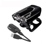 Far Bicicleta Infini Lava 4 Functii 3Lux, 2 LED Alb, USB, Indicator Baterie, Negru, 16g