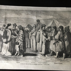 Gravură - O piață din Banat -1864