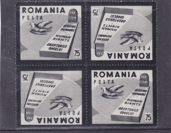 Spania/Romania, Exil romanesc, Drepturile om., em. a XVII-a,4X dant., 1959, MNH