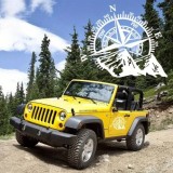 Sticker autoadeziv pentru vehicule Off Road, model &quot;Kompass&quot;, dimensiune 44 x 55 cm, culoare Alba, AVEX