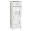 Dulap baie, Vasagle, placa MDF, 1 raft, 1 usa, 1 sertar, alb, 32x30x87cm