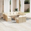 Gossi set canapele de gradina cu perne, 12 piese, bej, poliratan