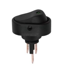 Interupator basculant 1 circuit 12V 20A OFF-ON LED verde cu retinere