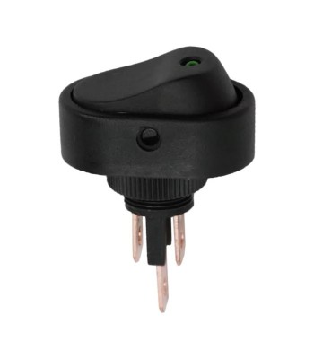Interupator basculant 1 circuit 12V 20A OFF-ON LED verde cu retinere foto