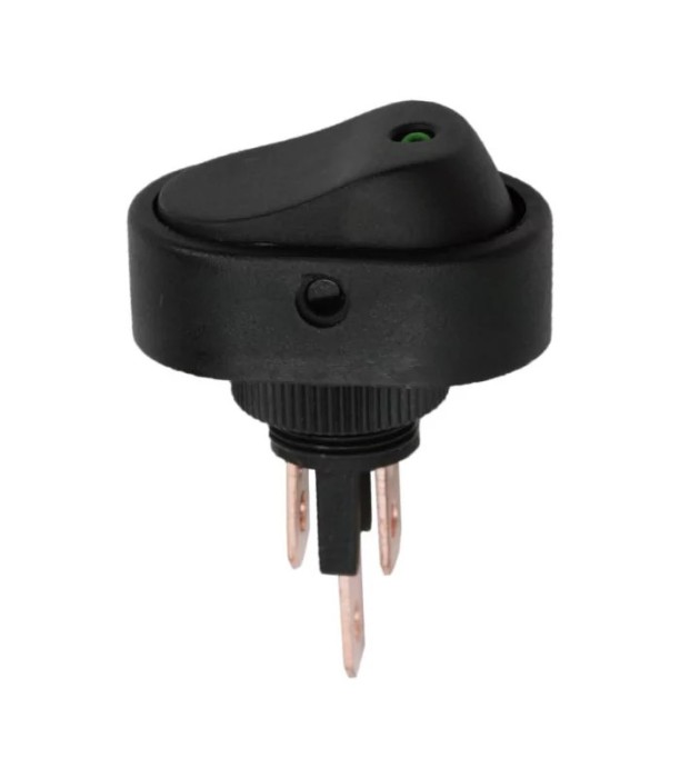 Interupator basculant 1 circuit 12V 20A OFF-ON LED verde cu retinere