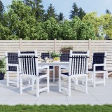 vidaXL Perne de scaun spătar jos, 6 buc. negru, model carouri, textil 361324