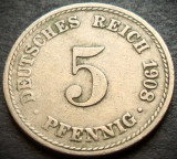 Cumpara ieftin Moneda istorica 5 PFENNIG - GERMANIA, anul 1908 *cod 3235 B - litera A, Europa