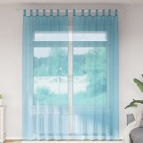 VidaXL Perdele Voile cu buzunare pentru bare 2 buc Turcoaz