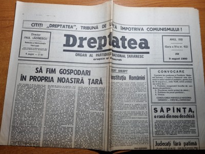 dreptatea 9 august 1990 - art. sapanta,sa fim gospodari in propria noastra tara foto