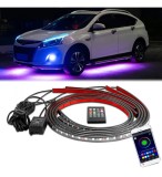 Kit Iluminare Sub Masina, LED RGB, Multicolor, Bluetooth si control din telefon, 2 buc x 60 cm si 2 buc x 150 cm