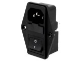 Conector alimentare AC C14, 10A, 250VAC, soclu tată - SCHURTER