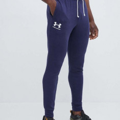 Under Armour pantaloni de trening culoarea albastru marin, cu imprimeu