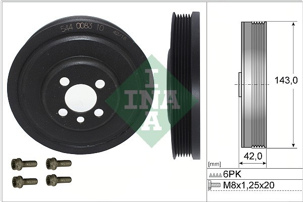 INA 544 0083 20 Set fulie, arbore cotit