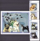 Ciad 1998 fauna caini MI 1657-1660 + bl. 283 MNH