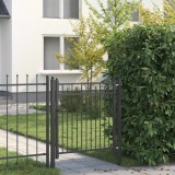 vidaXL Poartă de gard HORST 100 x 100 cm Metal Negru Blocat 42034064