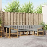 vidaXL Set de canapele de exterior cu pernă 7 pcs Alb și gri deschis 3389845