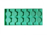 Cumpara ieftin Forma silicon 12 cavitati, Rotund, Acadele din ciocolata sau Acadele din zahar, Verde, 27 cm, 293COF