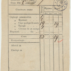 Moldova 1862 document postal Factura Scrisorilor stampile Galati & Focsani