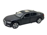Macheta Audi A6L negru 1:32 replica metal lumini si sunete usi capota si portbagaj functionale
