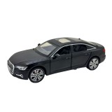 Macheta Audi A6L negru 1:32 replica metal lumini si sunete usi capota si portbagaj functionale