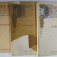 DIVINA COMEDIE A LUI DANTE , TRADUSA DE G. COSBUC SI COMENTATA DE RAMIRO ORTIZ , 3 VOLUME - INFERNUL , PURGATORIUL , PARADISUL , 1927 - 1933