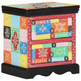 VidaXL Dulap de noapte Multicolour 40 x 35 x 45 cm Lemn masiv de mango
