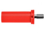 Mufă banană 4mm 32A roșie izolație 31mm nichelat