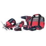 Set scule Worcraft 20V cu fierastrau pendular, polizor, bormasina si geanta