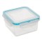 Caserolă Plastic, Model Patrată, Capacitate 0,68L, Transparență, Capace Etanșe, Potrivită Cuptor Microunde și Mașină Spălat Vase