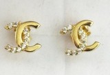 cercei din aur galben model Chanel