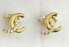 cercei din aur galben model Chanel