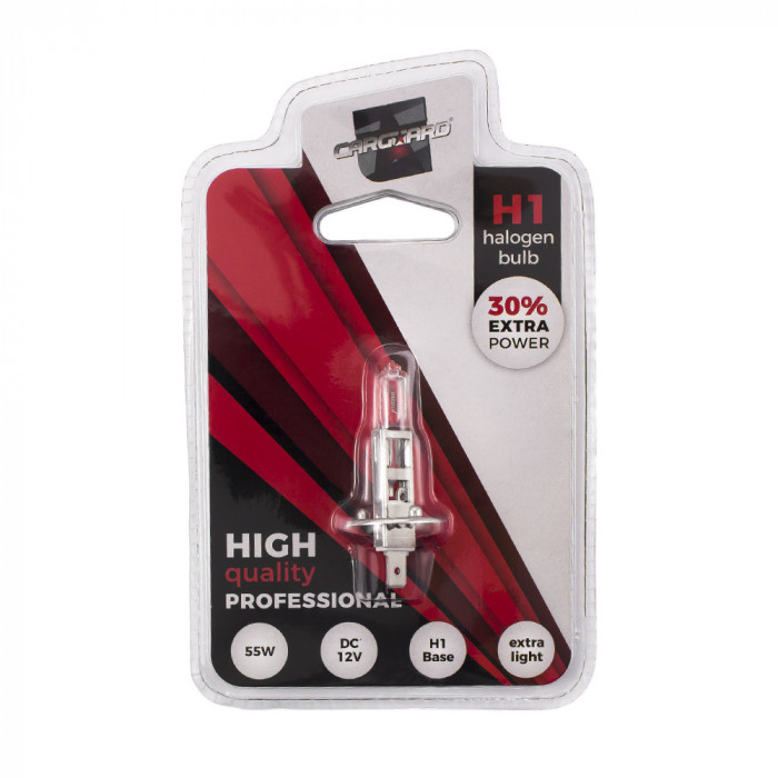 Bec halogen H1, 55W, +30% intensitate - CARGUARD