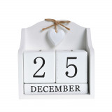 Calendar alb din lemn 15 cm