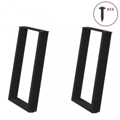 vidaXL Picioare de masă &icirc;n formă de U, 2 buc., negru, 50x(72-73) cm, oțel