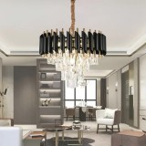 Candelabru Cristal Iustinian 4x E27 Diametru 40cm Auriu Negru