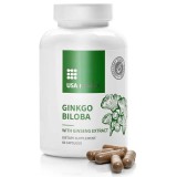 Capsule cu Ginkgo Biloba si extract de ginseng USA Medical 60 buc