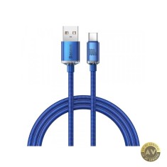 Cablu Date si Incarcare USB-A - USB-C Baseus Crystal Shine Series 100W 1.2m Albastru CAJY000403