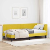 vidaXL Cadru de pat colțar cu headboard Galben 90 x 190 cm Catifea