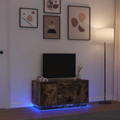 vidaXL Comodă TV cu lumini LED, stejar fumuriu, 100x41x50 cm 861413 foto