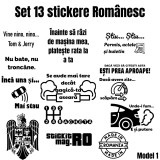 Set 13 Stickere Romanesti pentru Masina , Pack Auto Funny si Tuning Romania