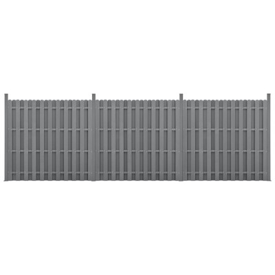 [neu.holz]&amp;reg; Gard Jupiter 3 panouri, 185 x 562 cm, WPC, gri HausGarden Leisure foto