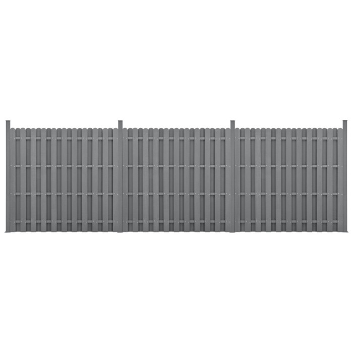 [neu.holz]&reg; Gard Jupiter 3 panouri, 185 x 562 cm, WPC, gri HausGarden Leisure