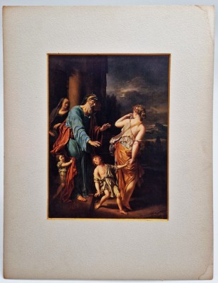 vtg Art Print din 1903 ADRIAEN van der WERFF - Respingerea lui Agar foto