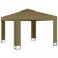 Pavilion cu acoperis dublu, gri taupe, 3 x 3 x 2,7 m, 180 g/m? foto