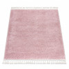 Covor Berber 9000 pătrat roz Franjuri shaggy, 120x120 cm